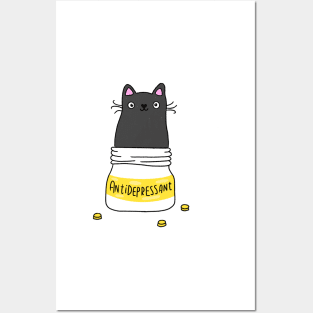 antidepressant kitty Posters and Art